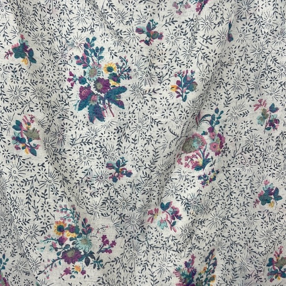 HERITAGE floral sheer tank gray, blue, purples L - Picture 3 of 5